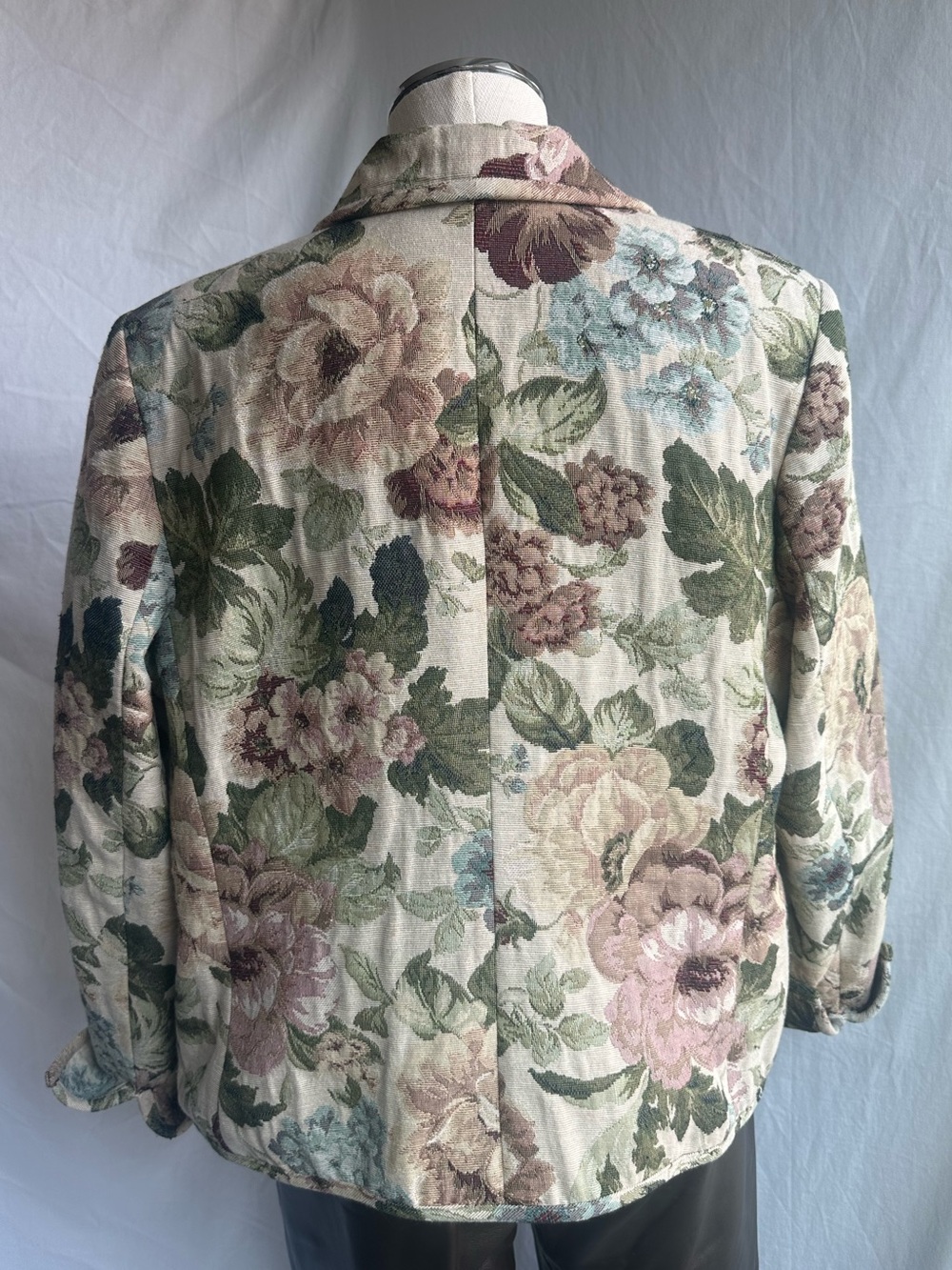 Vintage Napa Valley Tapestry Floral Barn Coat Petite L - Picture 10 of 15